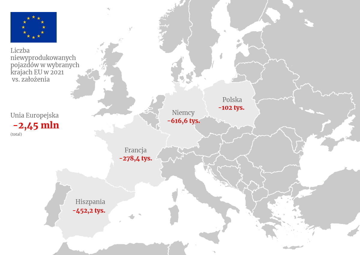 Chińska dominacja w elektromobinym świecie - mapa niewyprodukowane