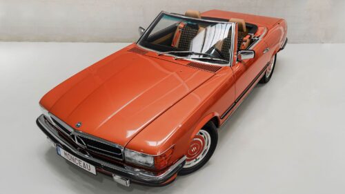 Wszystkie wiadomości - Monceau r107 eSL roadster electric classic car mercedes benz topview photo