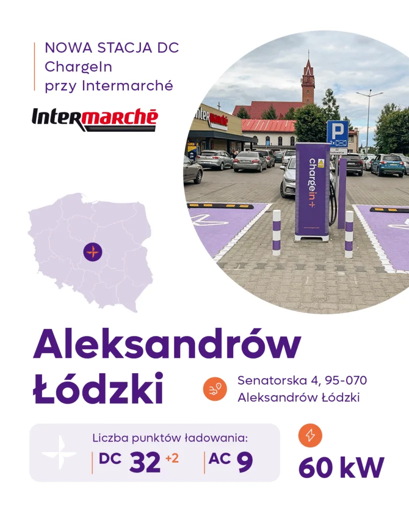 ChargeIn z kolejną stacją DC - Stacja ladowania ChargeIn Aleksandrow Lodzkim