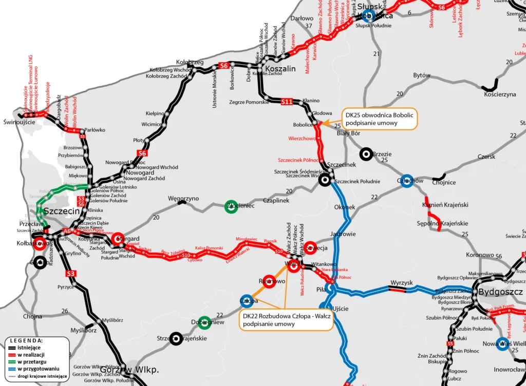 216 mln zł na nowe drogi w Zachodniopomorskiem - gddik obwodnica 2 mapa