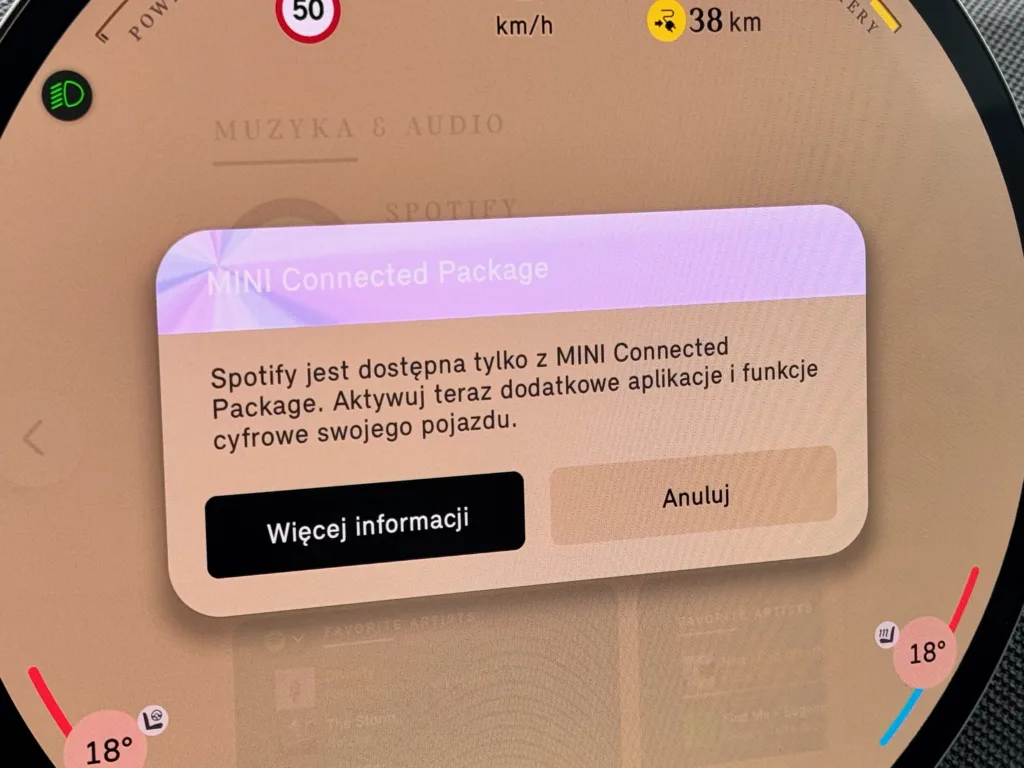 MINI Cooper SE ekran