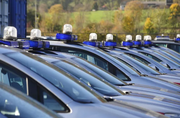 Police vehicles in the fleet, transportation and mobility in road traffic