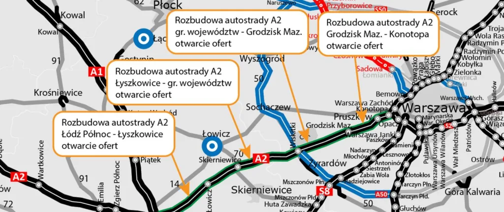 Remont A2 za 2 mld ruszy w III kwartale br. Kierowców czeka rok utrudnień - A2 rozbudowa w wa lodz