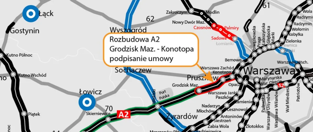 Strabag rusza z pracami na A2. Strategiczna autostrada zyska nowe pasy i własną energię - A2 modernizacja Strabag