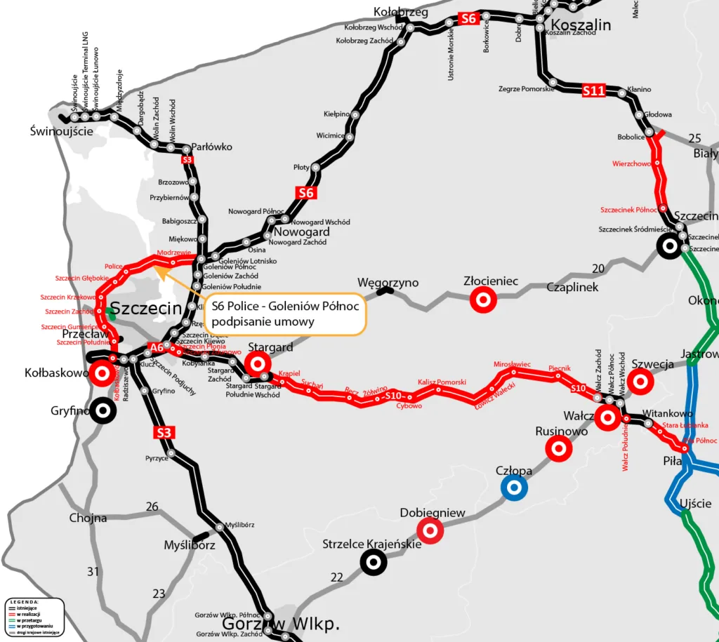 300 km od Szczecina do Trójmiasta „ekspresówką”. Od 26 czerwca S6 przejezdna w całości 300 km od Szczecina do Trójmiasta „ekspresówką”. Od 26 czerwca S6 przejezdna w całości - S6 Police Goleniow 1