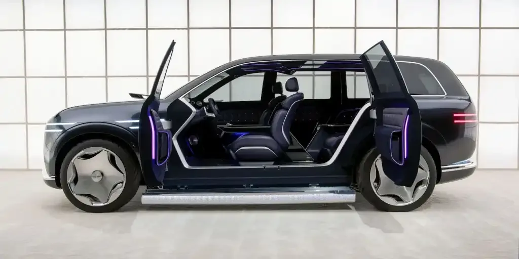 Genesis GV90 celuje w Range Rovera. Drzwi jak w Rolls-Royce, drewniana podłoga i ekran kinowy Genesis GV90 celuje w Range Rovera. Drzwi jak w Rolls-Royce, drewniana podłoga i ekran kinowy - obraz 10
