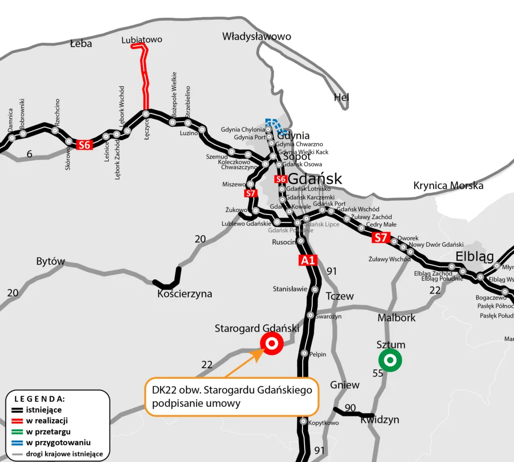 Obwodnica Starogardu Gdańskiego ma wykonawcę. Unibep za 16 km zgarnie 408 mln zł Obwodnica Starogardu Gdańskiego ma wykonawcę. Unibep za 16 km zgarnie 408 mln zł - Obwodnica Starogard Gdanski DK 22 1