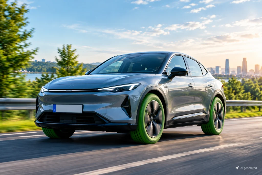 Strona główna - Elektryczny SUV z zielonymi oponami