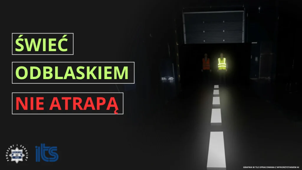 Świeć odblaskiem, nie atrapą. Policja i ITS ostrzegają pieszych Świeć odblaskiem, nie atrapą. Policja i ITS ostrzegają pieszych - Swiec odblaskiem nie atrapa policja 2026